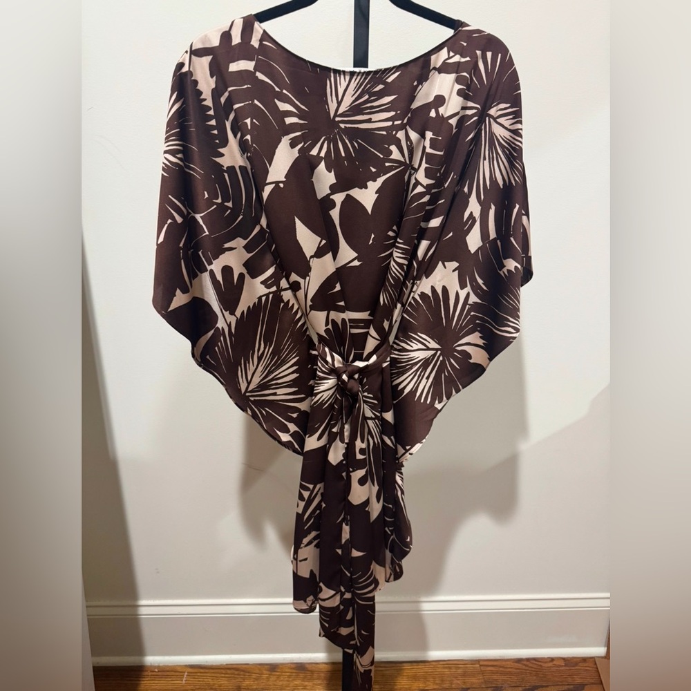 Trina Turk Paradise Mini Dress in Brown Tropical Print size Medium - Picture 4 of 8